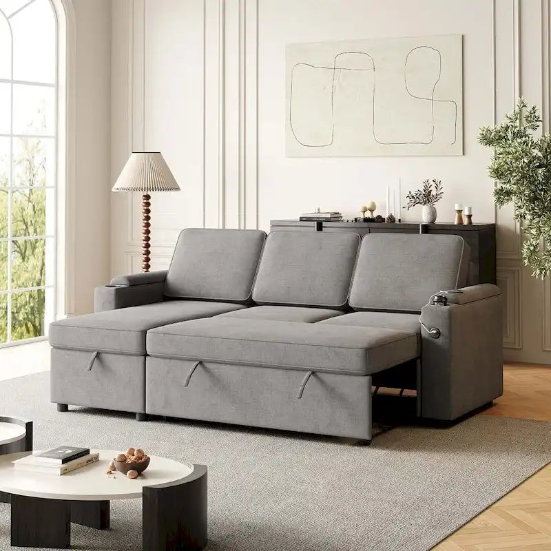 Canapé convertible sectionnel en tissu