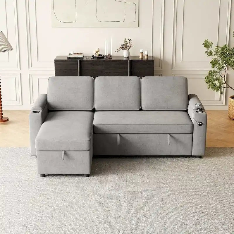 Canapé convertible sectionnel en tissu