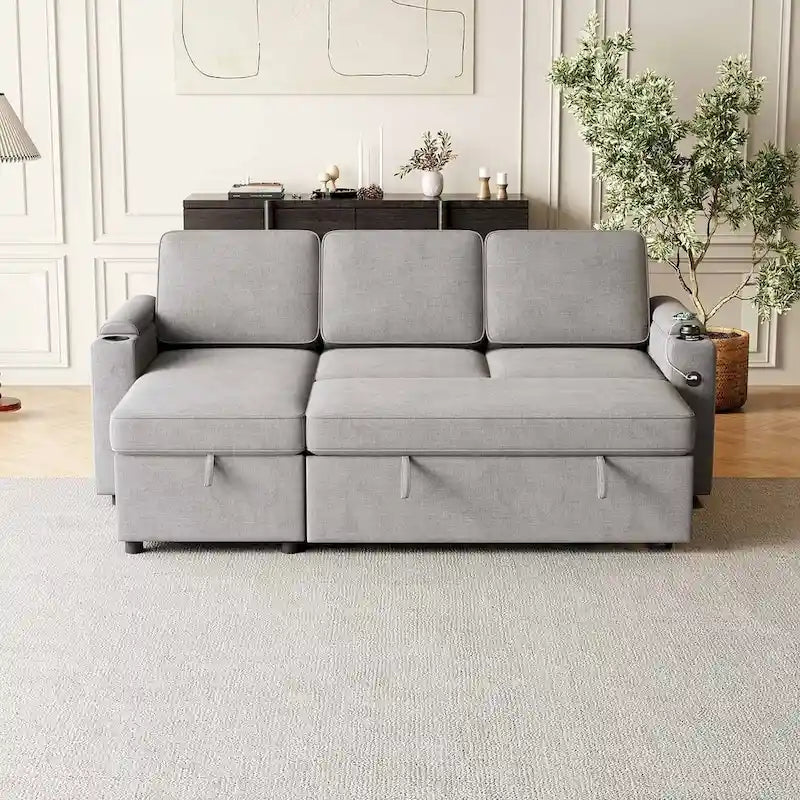 Canapé convertible sectionnel en tissu