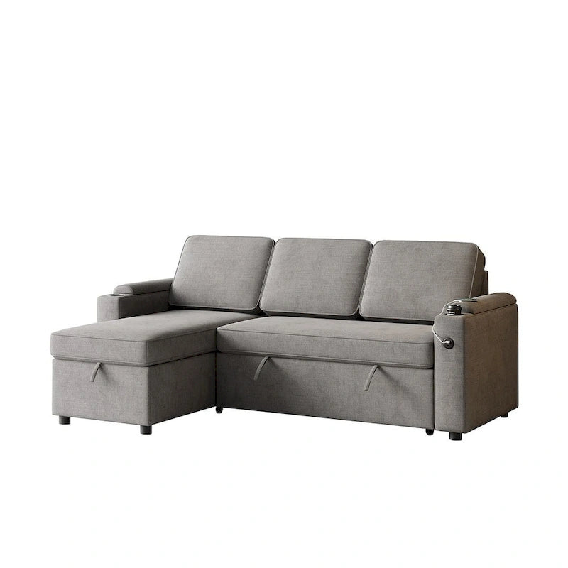 Canapé convertible sectionnel en tissu