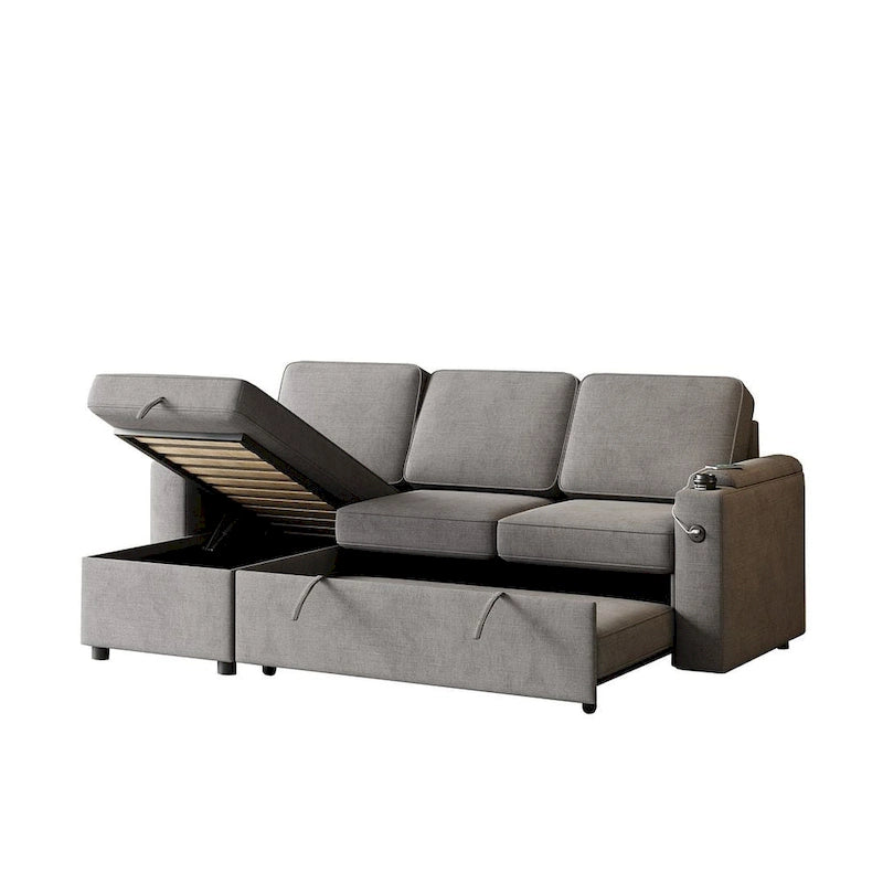 Canapé convertible sectionnel en tissu
