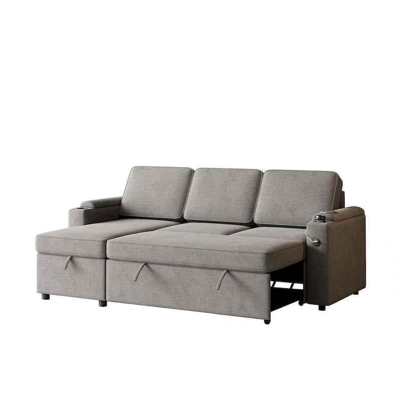 Canapé convertible sectionnel en tissu