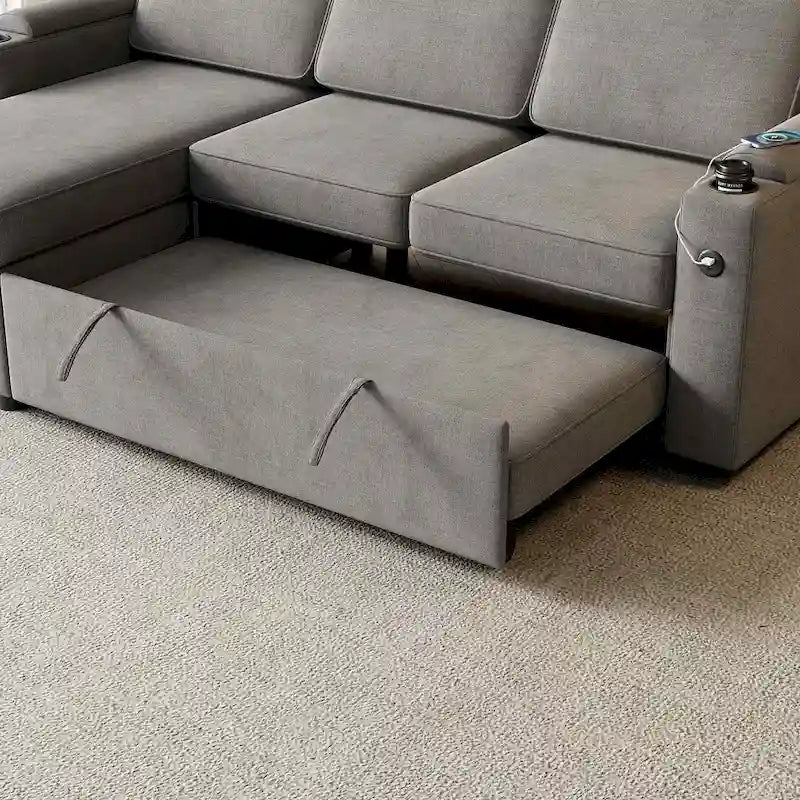 Canapé convertible sectionnel en tissu