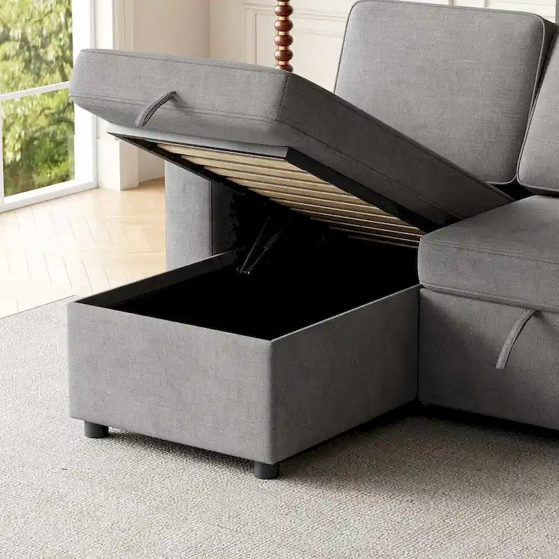 Canapé convertible sectionnel en tissu