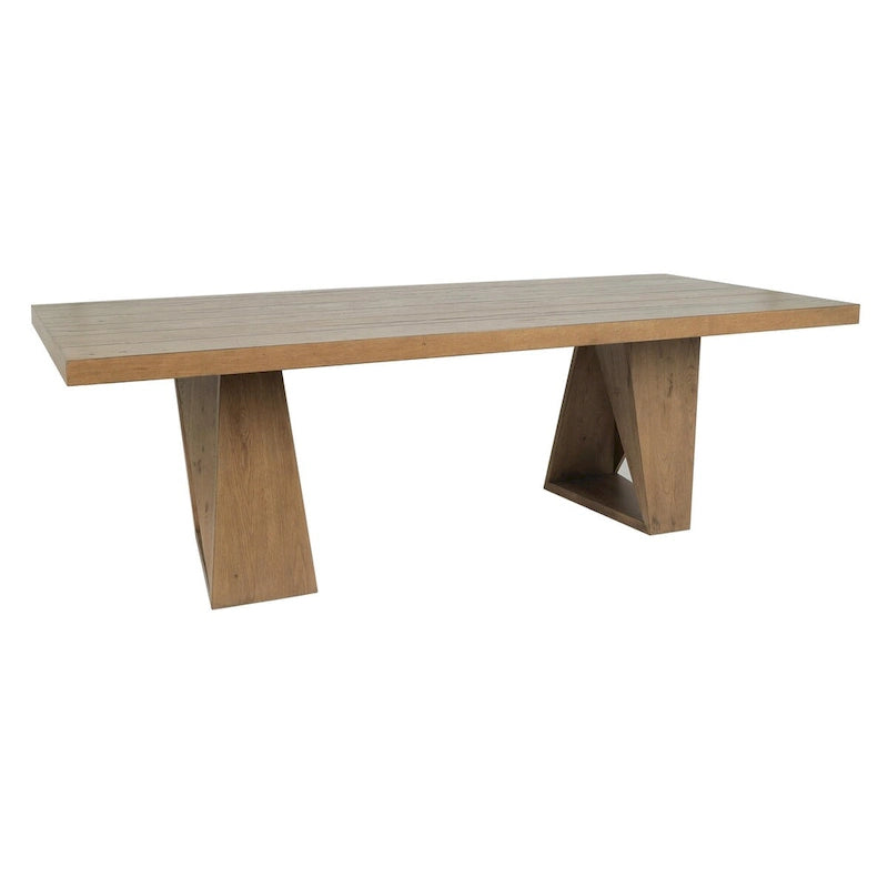 Table de salle à manger transitionnelle en chêne récupéré, finition naturelle