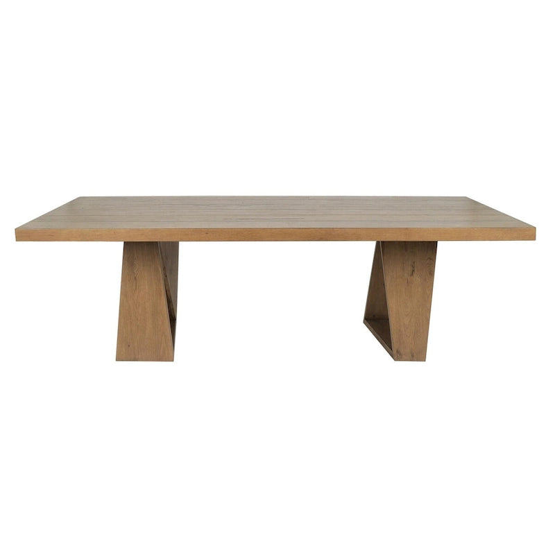 Table de salle à manger transitionnelle en chêne récupéré, finition naturelle