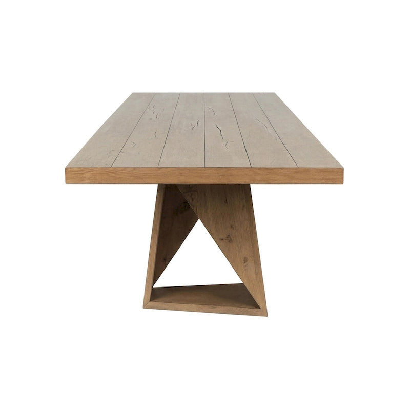 Table de salle à manger transitionnelle en chêne récupéré, finition naturelle