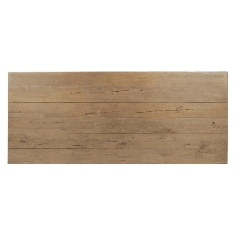 Table de salle à manger transitionnelle en chêne récupéré, finition naturelle