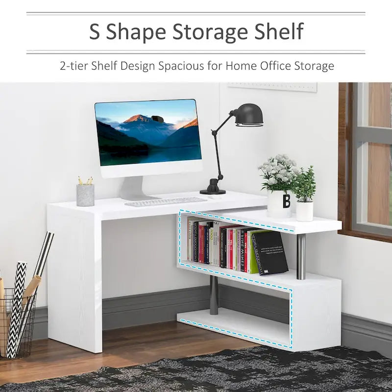 Bureau d'ordinateur d'angle rotatif à 360 degrés