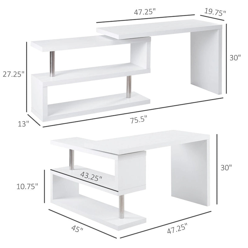 Bureau d'ordinateur d'angle rotatif à 360 degrés