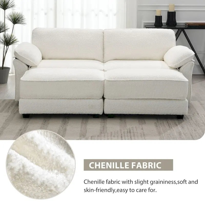 Canapé sectionnel modulaire convertible avec pouf