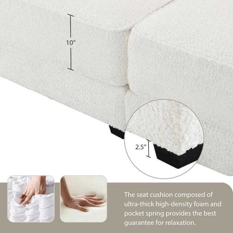 Canapé sectionnel modulaire convertible avec pouf