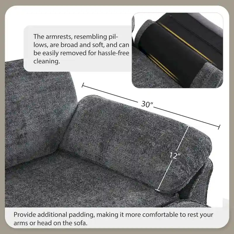Canapé sectionnel modulaire convertible avec pouf