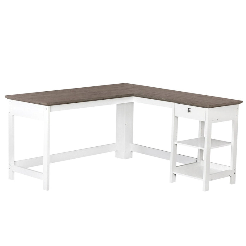 Bureau d'angle blanc