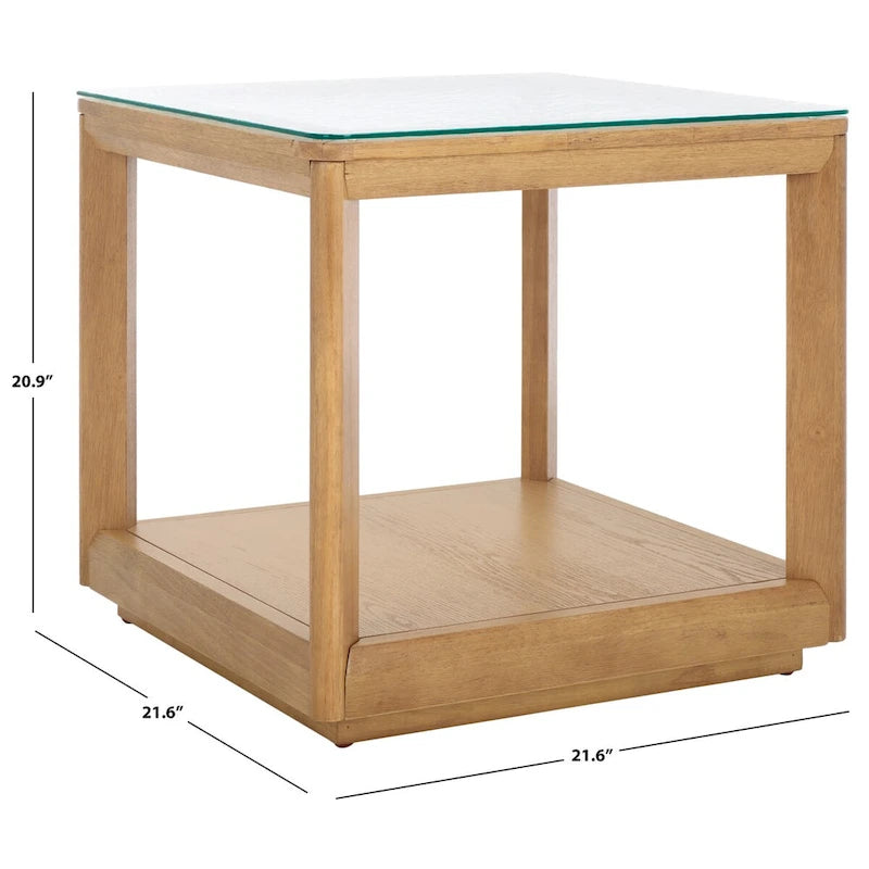 Table d'appoint à plateau en verre